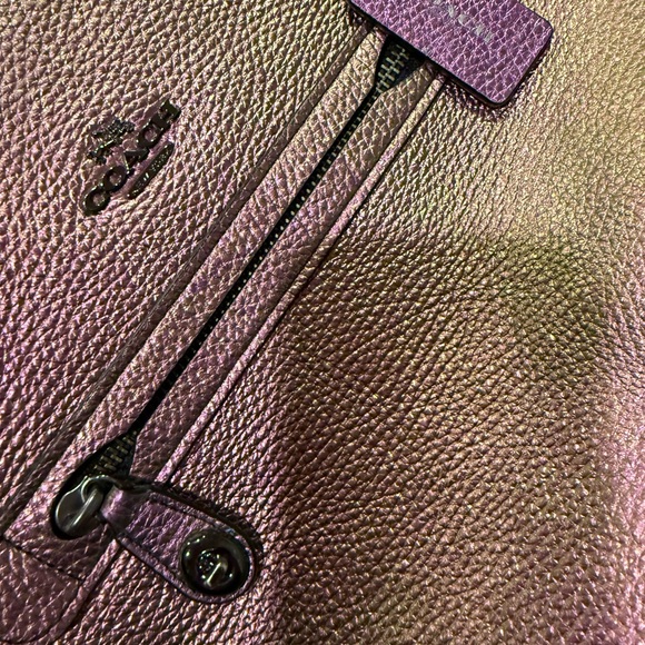 Coach Iridescent Tote Bag - Purple and Olive - Picture 2 of 5